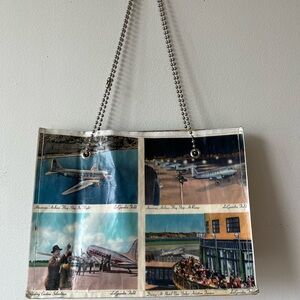 Unique Y2K Retro vintage NY Times Newspaper tote bag with chain handles